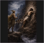 헤르메스가 형벌을 받은 프로메테우스를 찾아오다