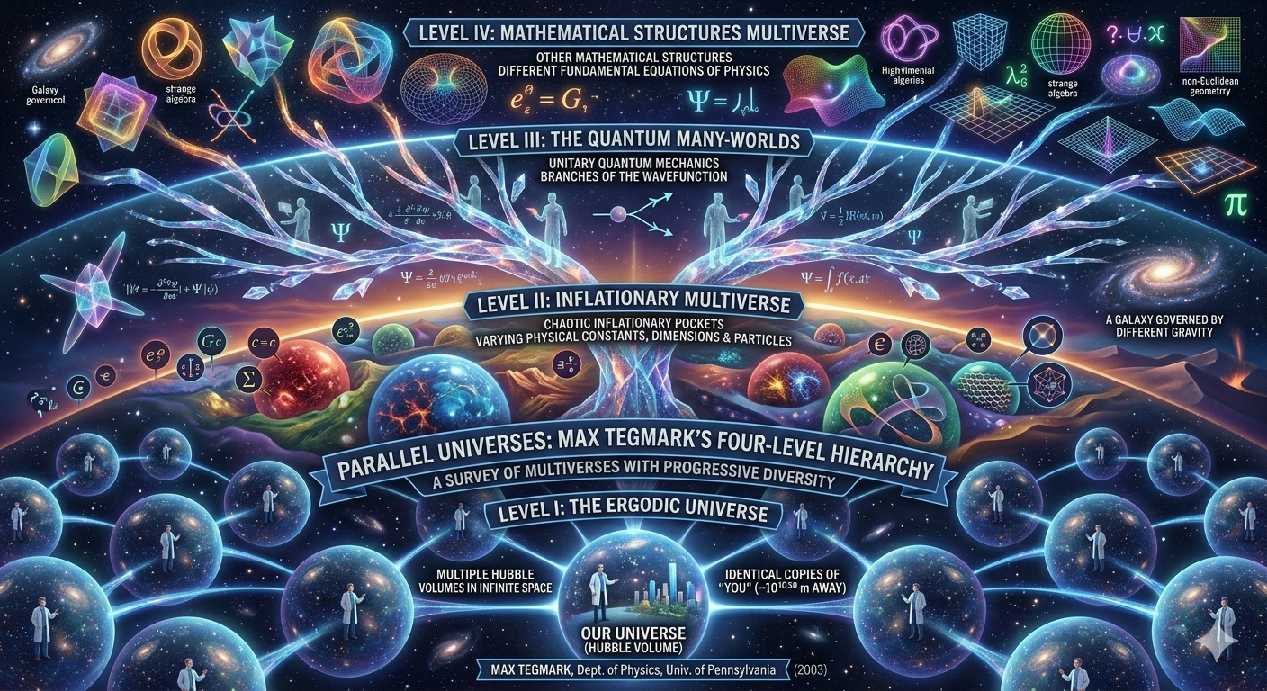 Parallel Universes: Max Tegmark's Four-Level Multiverse Hierarchy